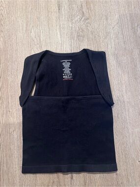 Anthropologie Black Ribbed Tank Top